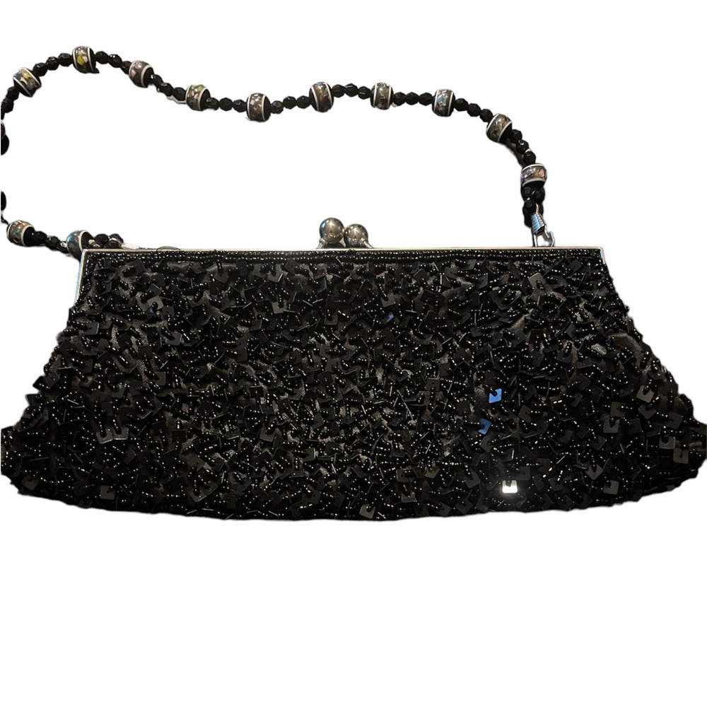 Elegant Black Beaded Cocktail Purse